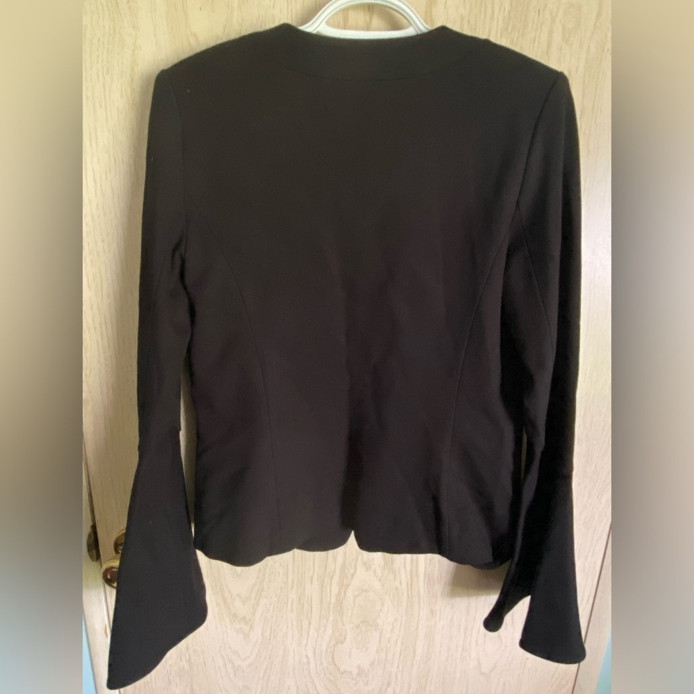 Anthropologie Cartonnier Black Tailored Bell Sleeve Professional Blazer Size S - Picture 5 of 11